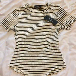 White and Black Striped Lulu’s bodysuit. Size M.